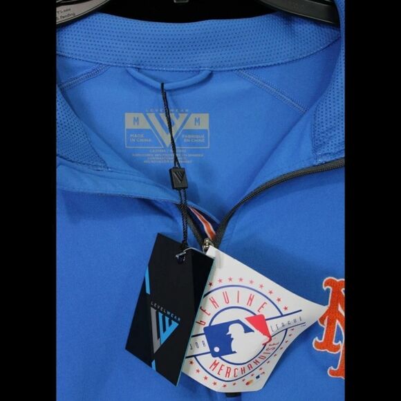 LEVELWEAR NY Mets Quarter Zip Up Lightweight MLB Jacket TOP Size M Blue NEW NWT - Picture 3 of 7